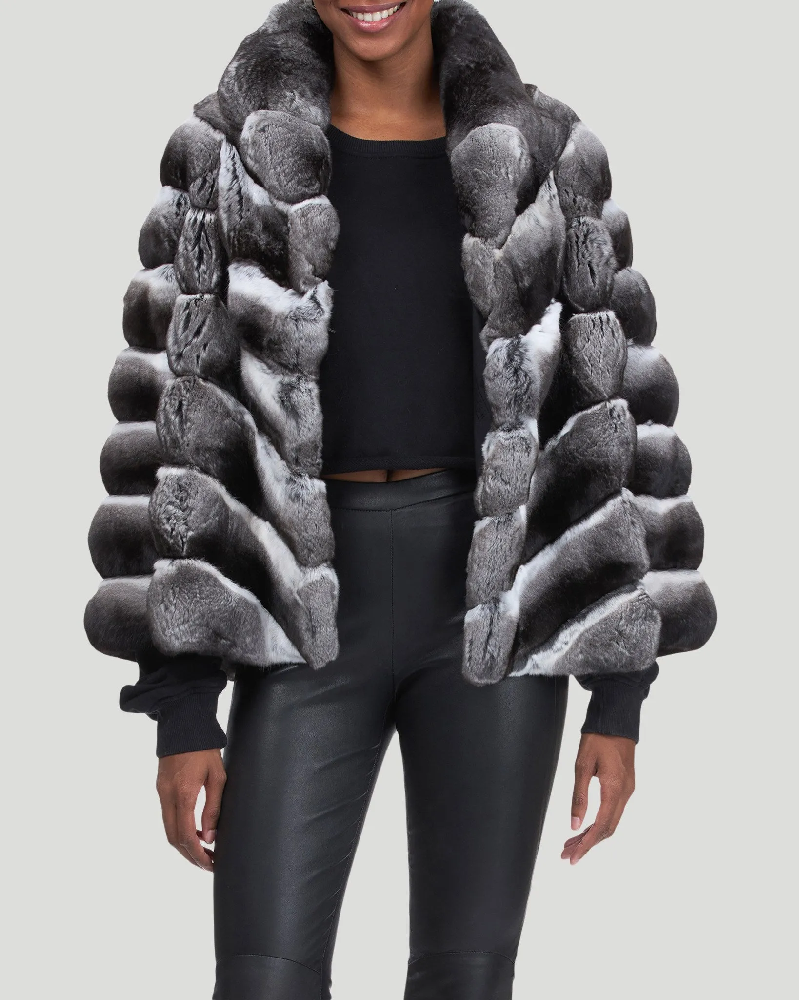 Chevron Chinchilla Jacket