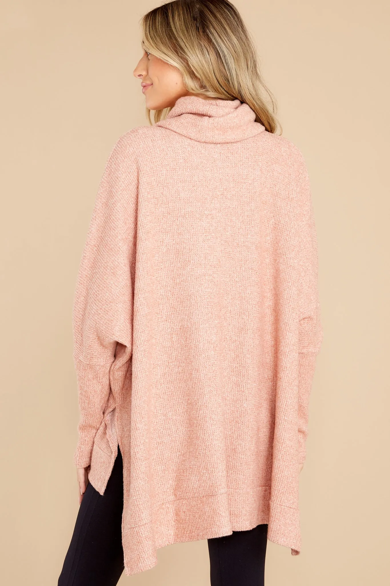 Chic Warmth Light Clay Turtleneck Sweater