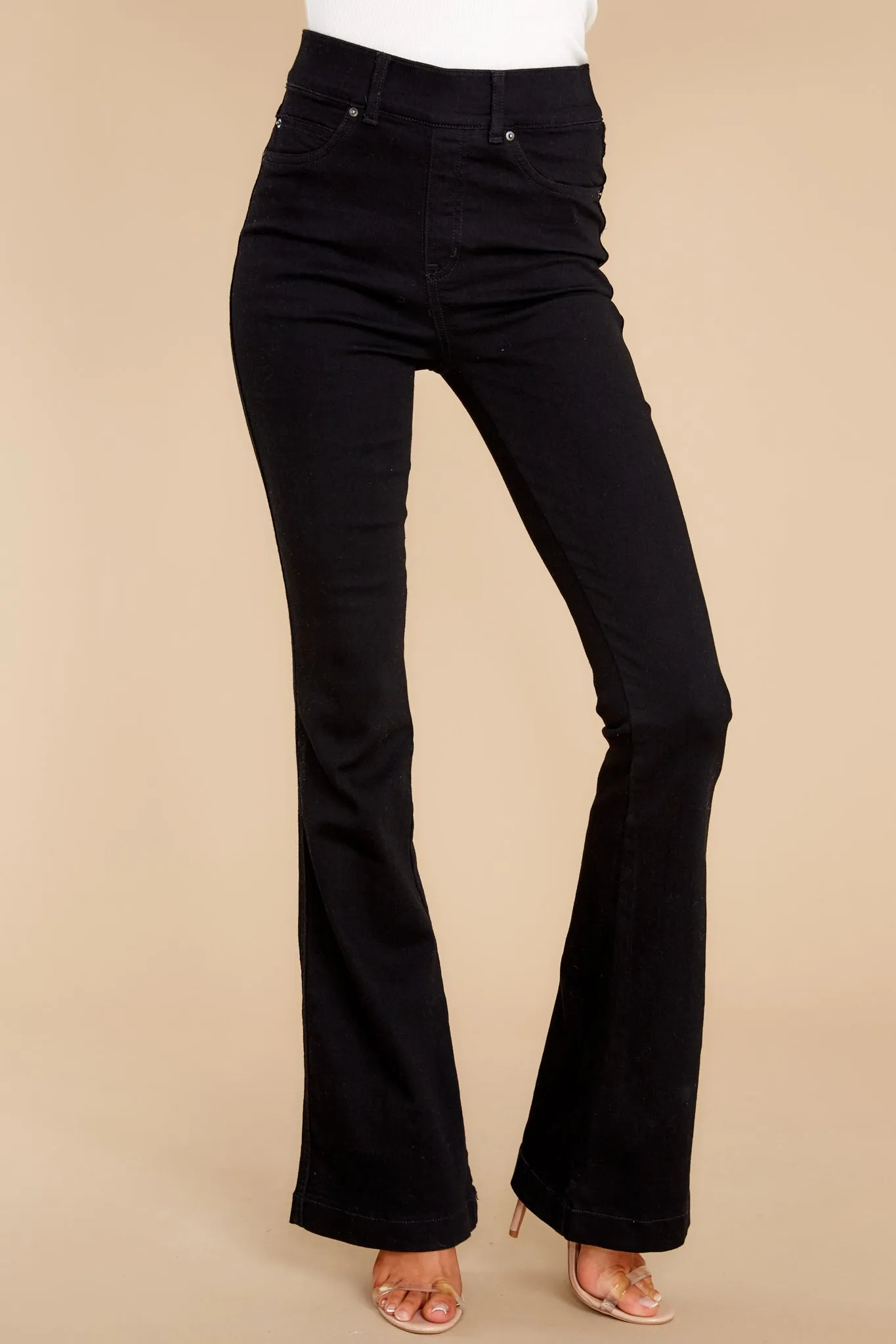 Clean Black Flare Jeans