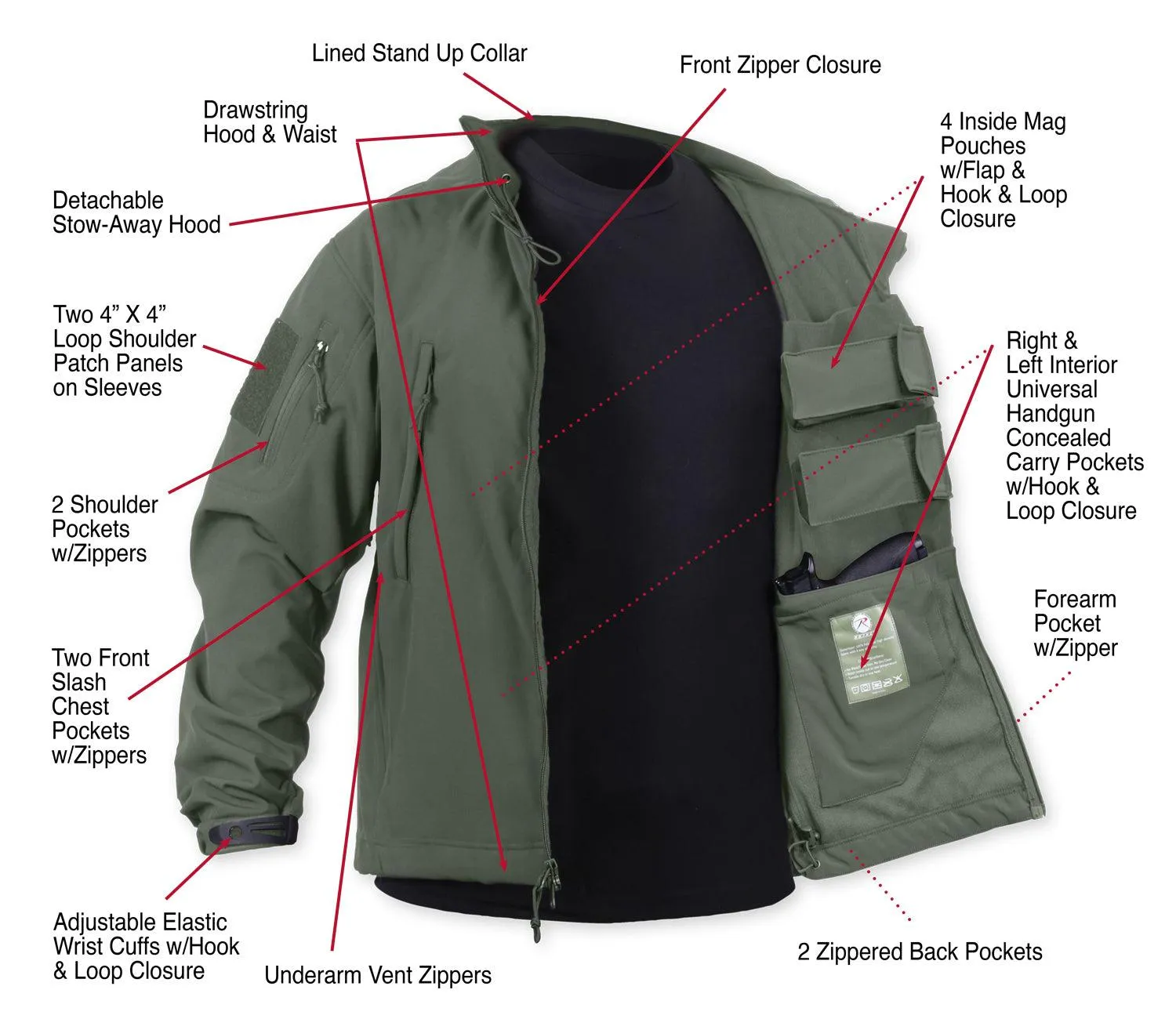 Concealed Carry Soft Shell Jacket