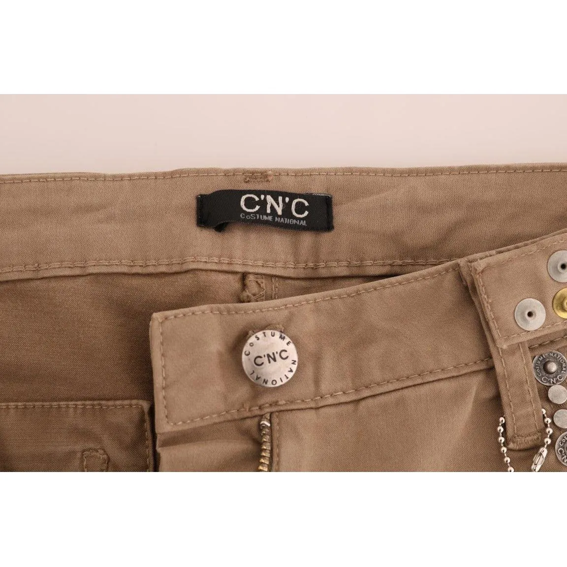 Costume National Beige Super Slim Fit Designer Jeans