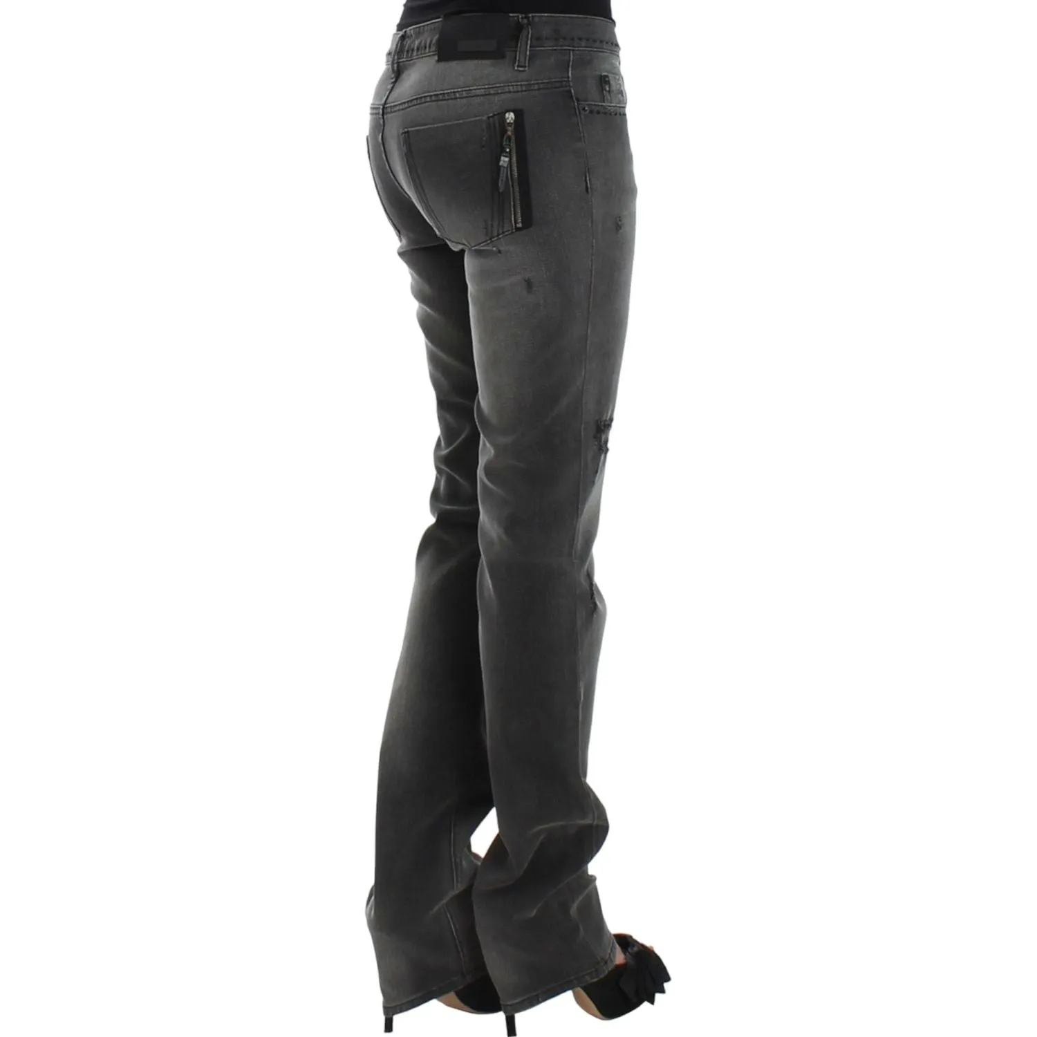 Costume National Chic Gray Straight Leg Denim Delight