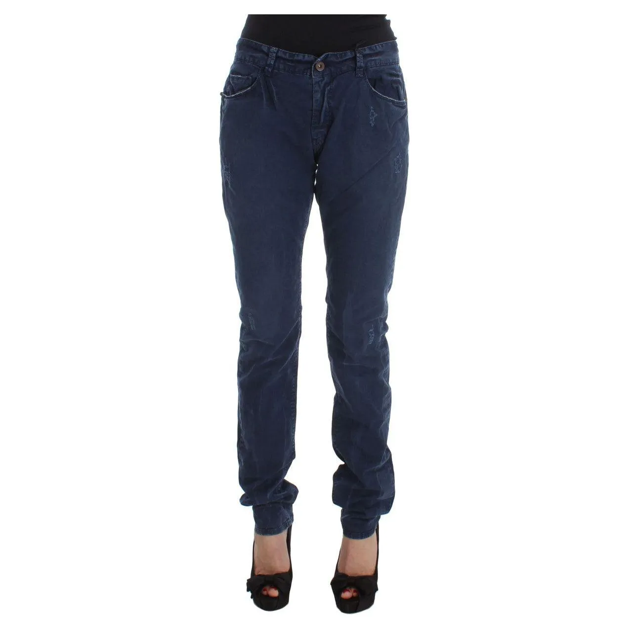 Costume National Chic Regular Fit Blue Denim Jeans