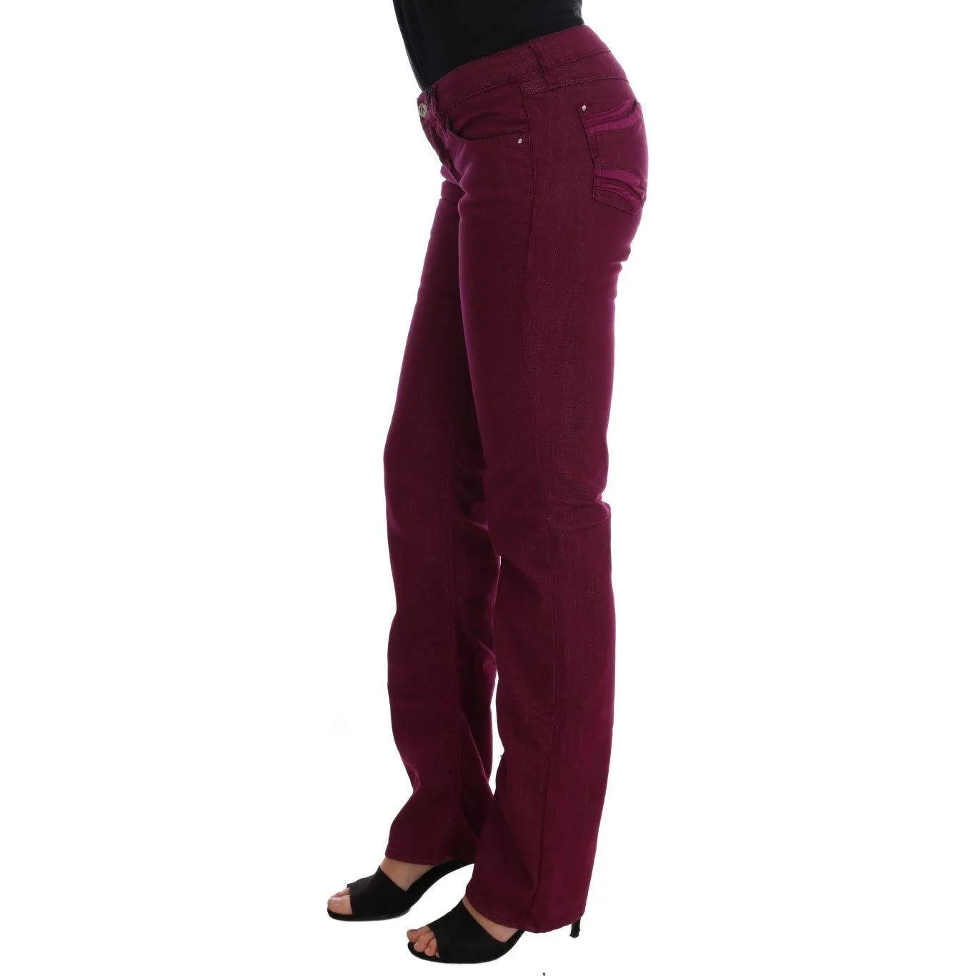 Costume National Sleek Red Straight Fit Luxury Jeans