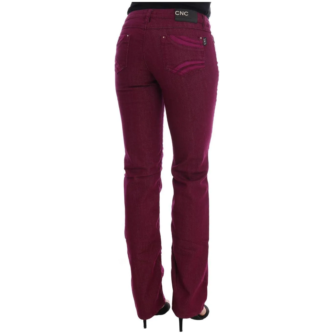 Costume National Sleek Red Straight Fit Luxury Jeans