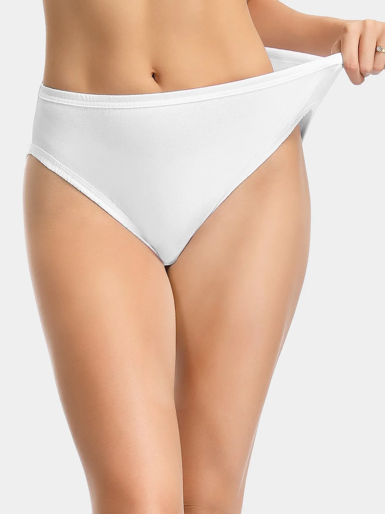 Cotton High-Cut Brief Plus Size Underwear White