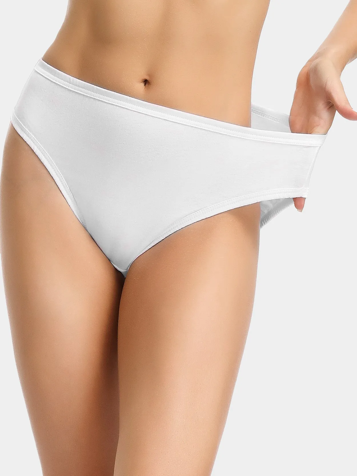 Cotton High-Cut Brief Plus Size Underwear White