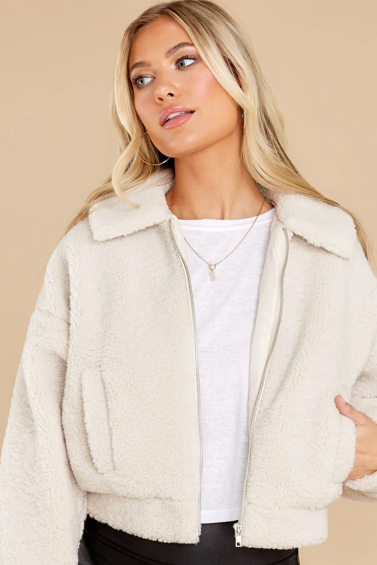 Cozy Evenings Oatmeal Teddy Jacket