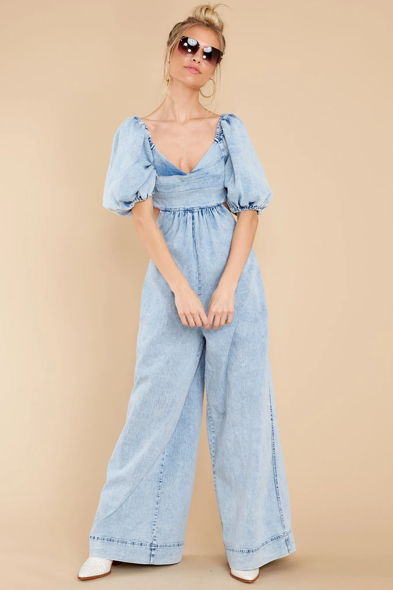 Daring Beauty Light Denim Jumpsuit