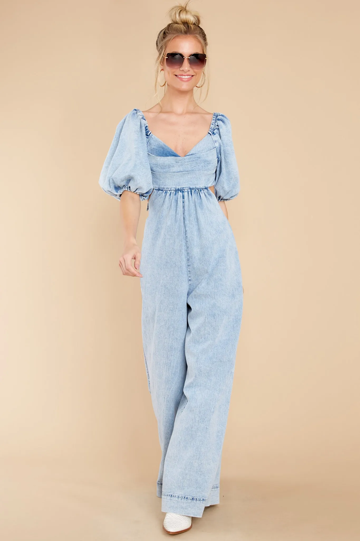 Daring Beauty Light Denim Jumpsuit