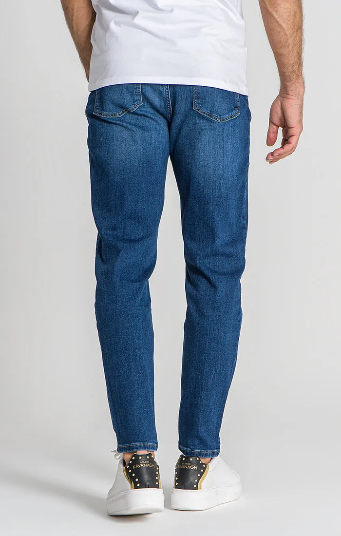 Dark Blue Carrot Leg Jeans