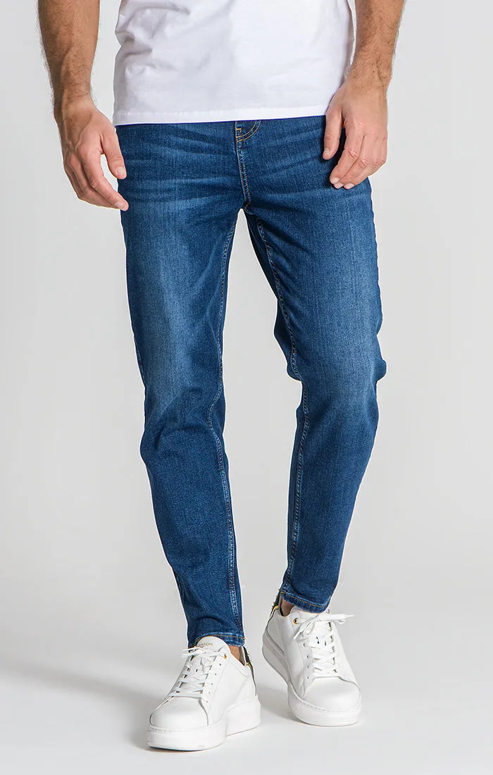 Dark Blue Carrot Leg Jeans