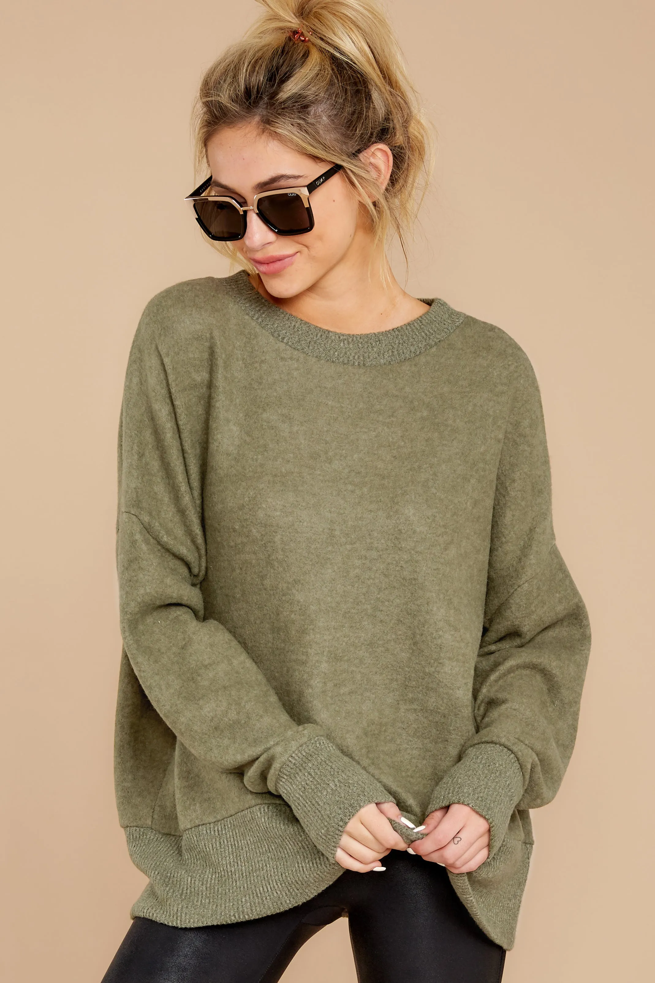 Day After Day Heather Green Sweater