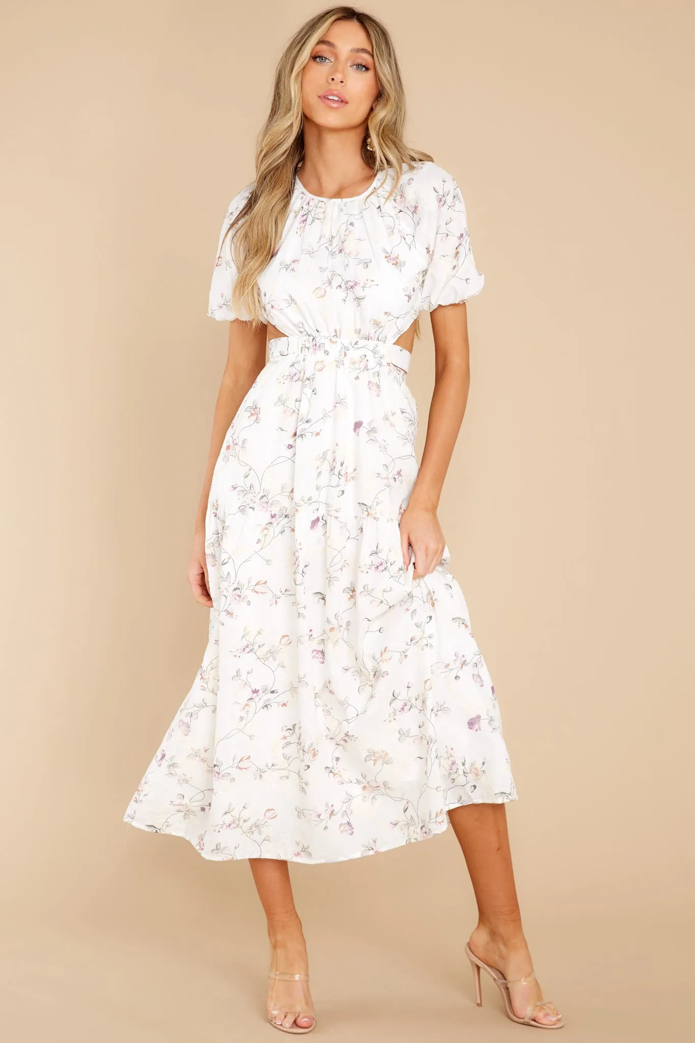 Daytime Ventures Ivory Floral Print Maxi Dress