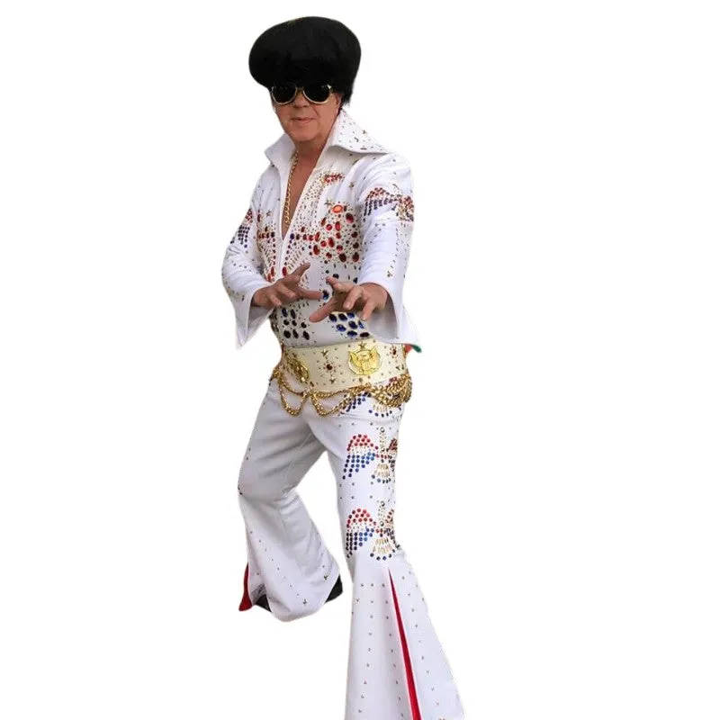 Deluxe King of Rock & Roll Costume with Rhinestones - Hire