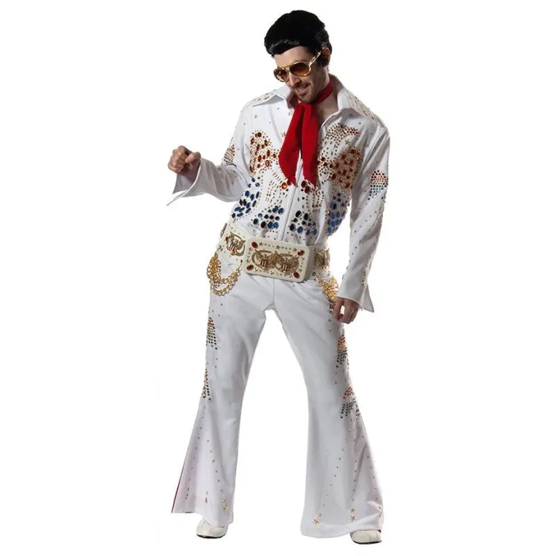 Deluxe King of Rock & Roll Costume with Rhinestones - Hire