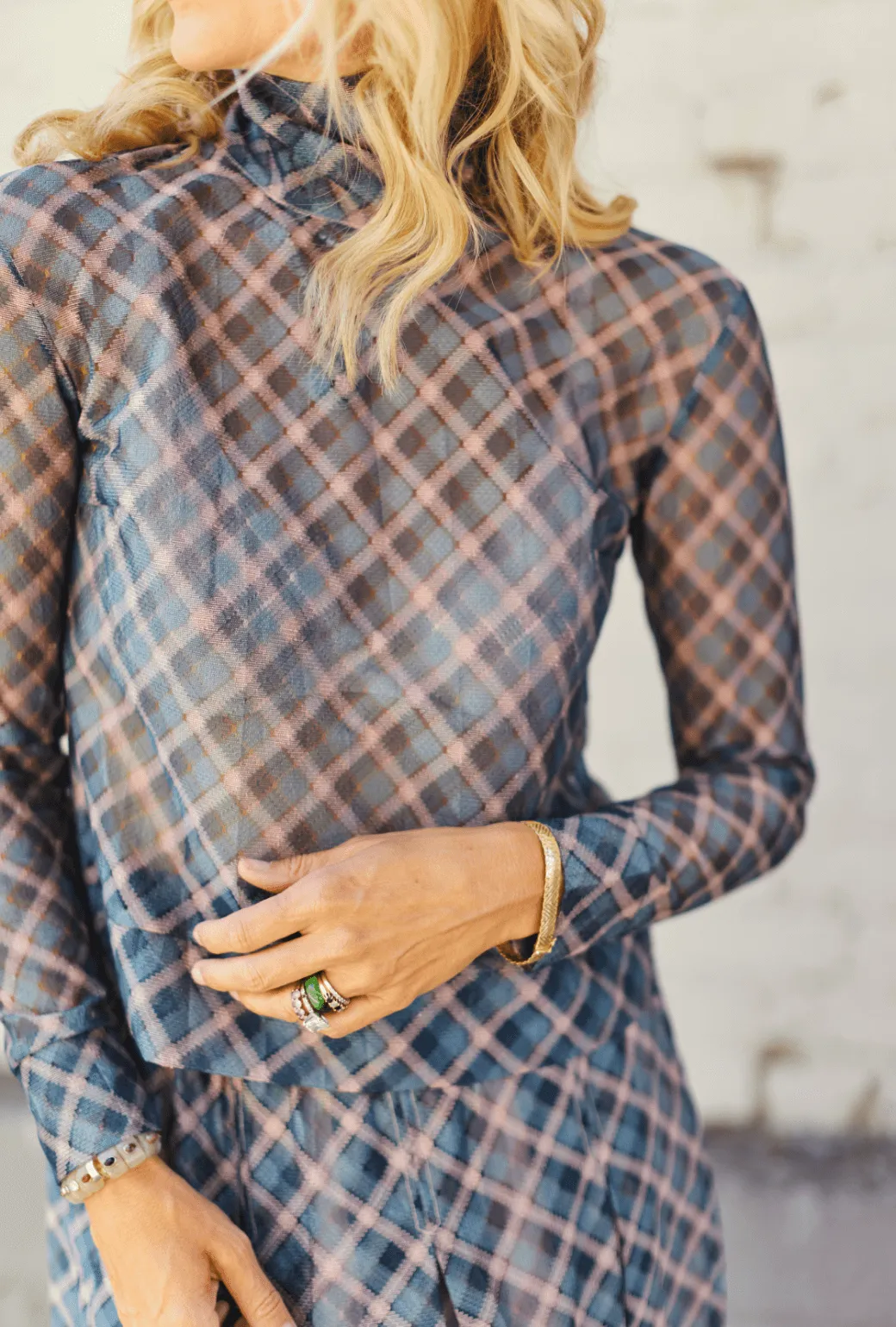 Diane Turtleneck - Sheer Plaid