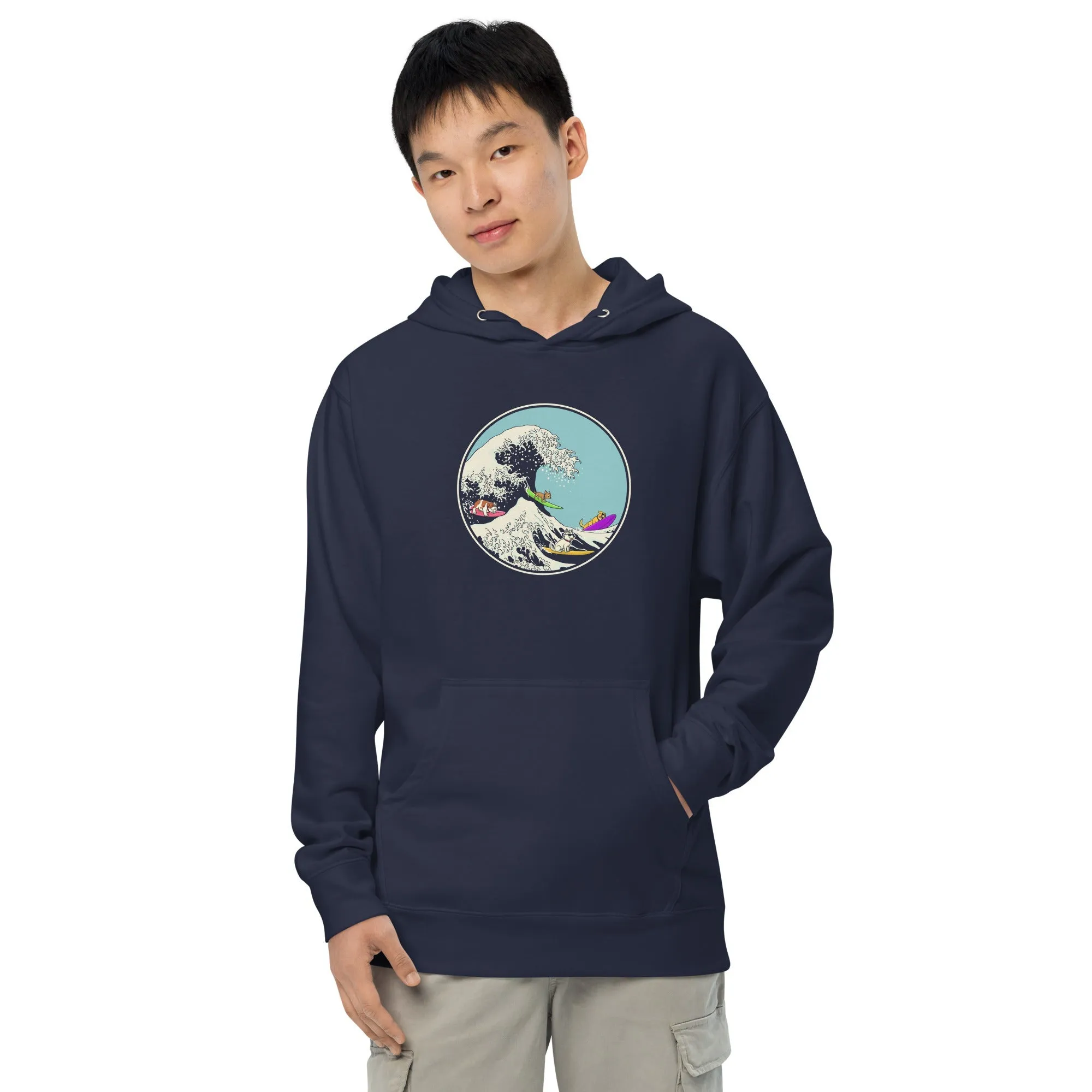 Dogs Ridin' The Wave Midweight Pullover Hoodie