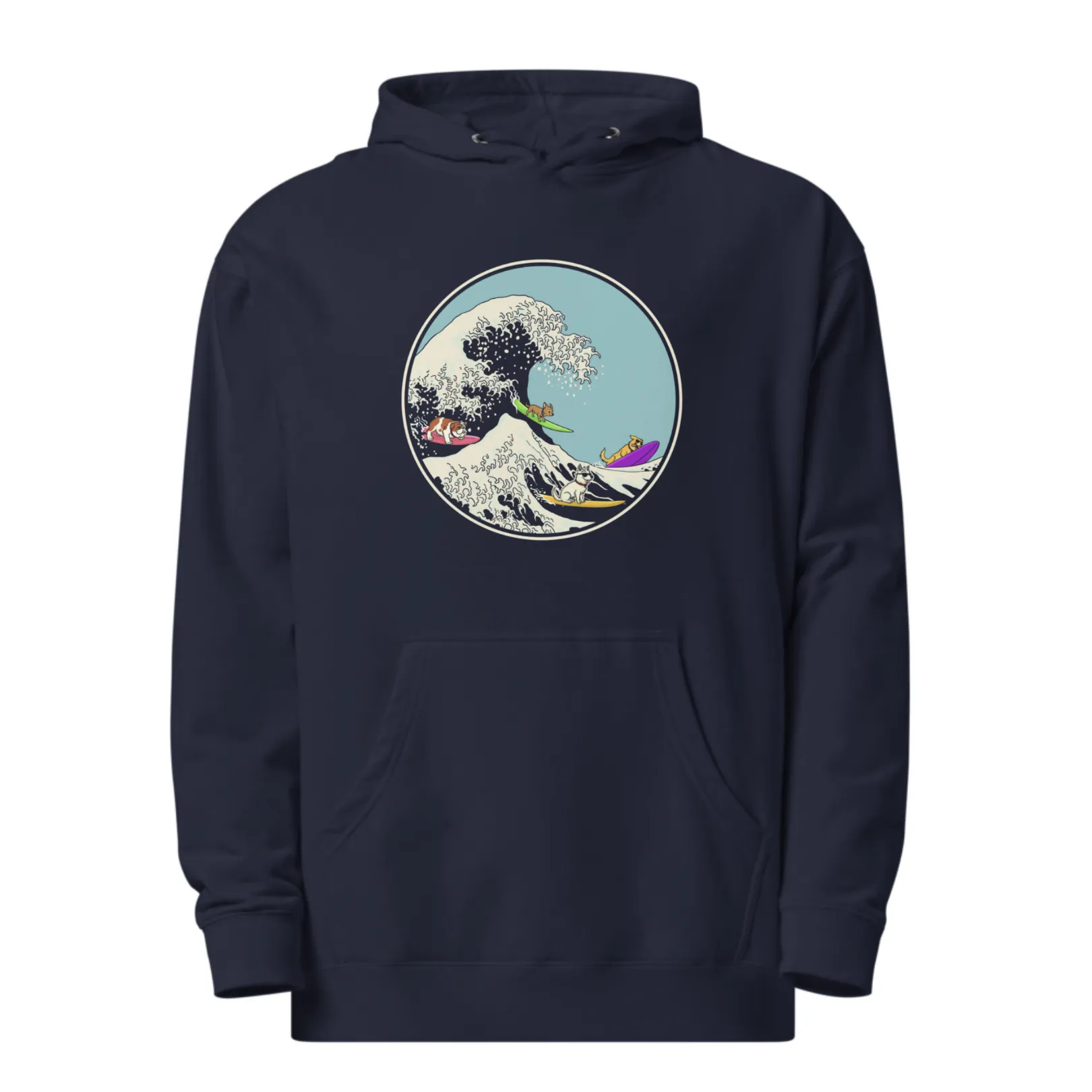 Dogs Ridin' The Wave Midweight Pullover Hoodie