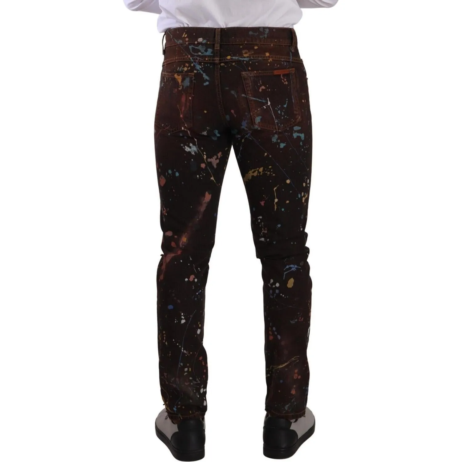 Dolce & Gabbana Multicolor Painted Skinny Denim Jeans