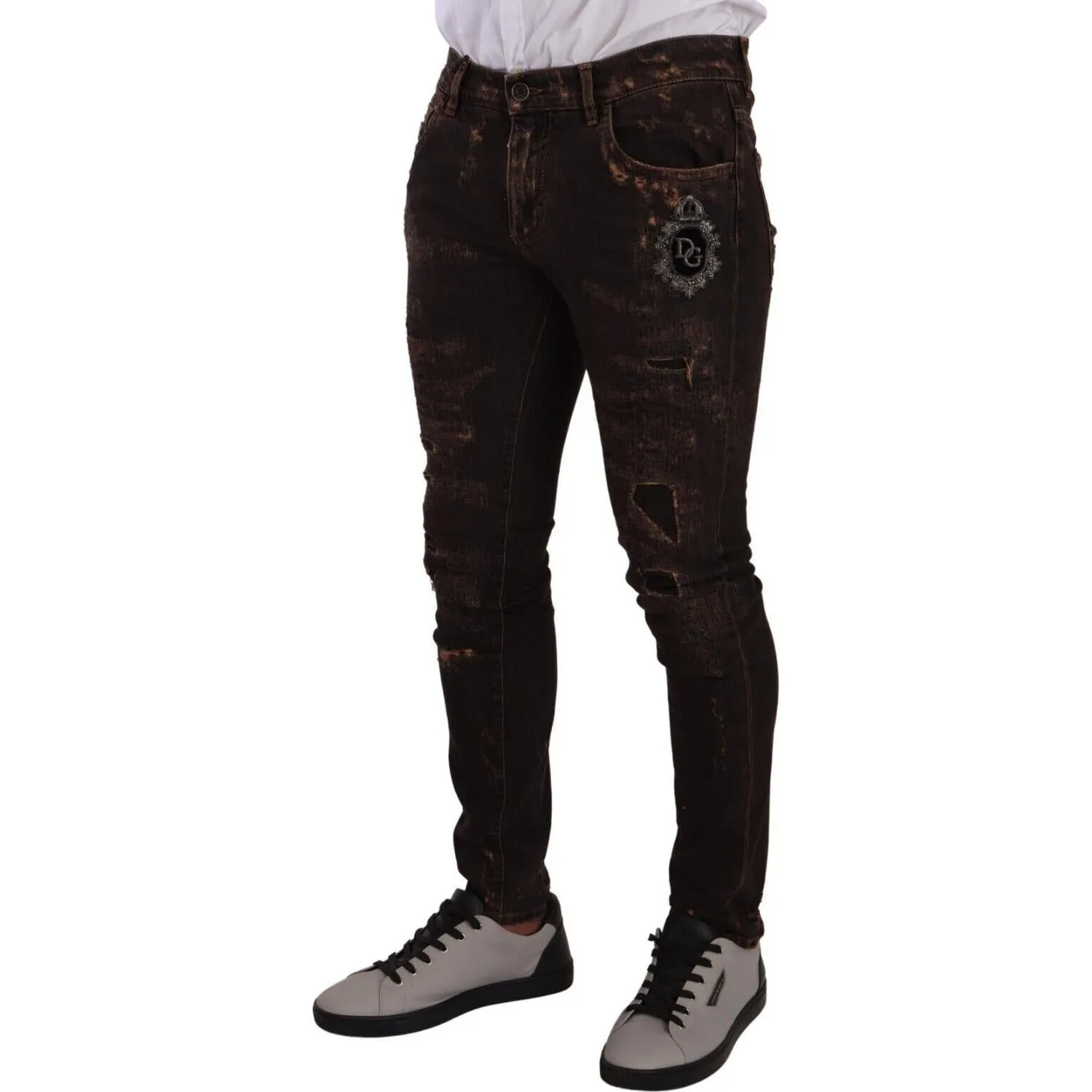 Dolce & Gabbana Slim Fit Distressed Skinny Denim Jeans