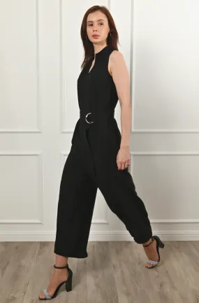 Ella High-Neck Belted Jumpsuit