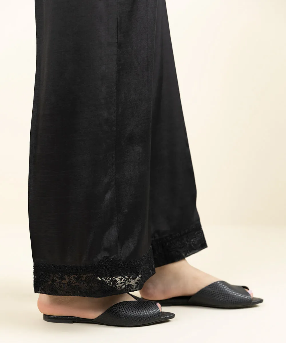 Embroidered Raw Silk Culottes