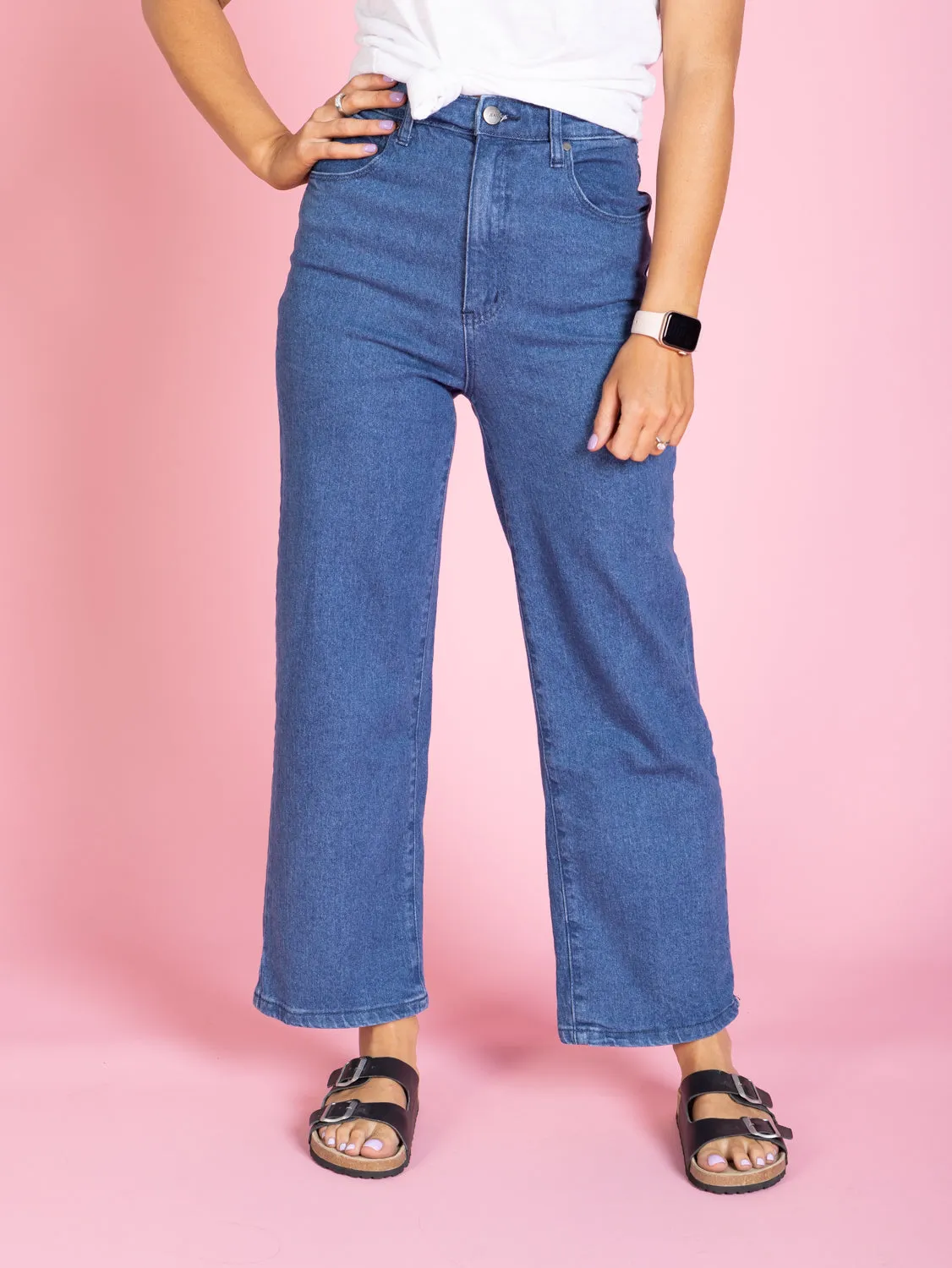 EMMA Wide Leg Jean -Vintage Denim