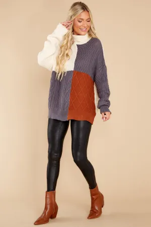 Endless Snuggles Grey Colorblock Sweater