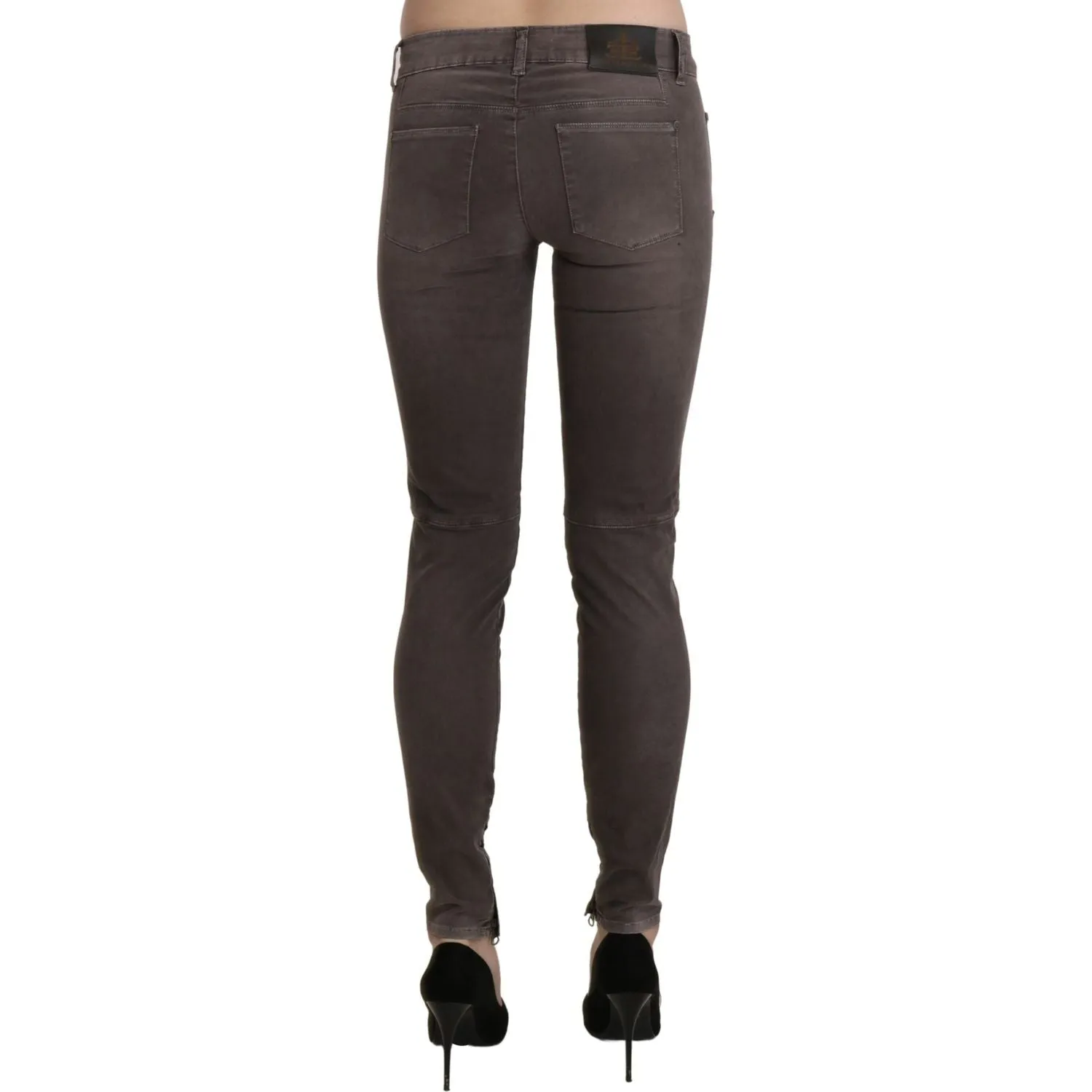 Ermanno Scervino Chic Brown Low Waist Skinny Trousers