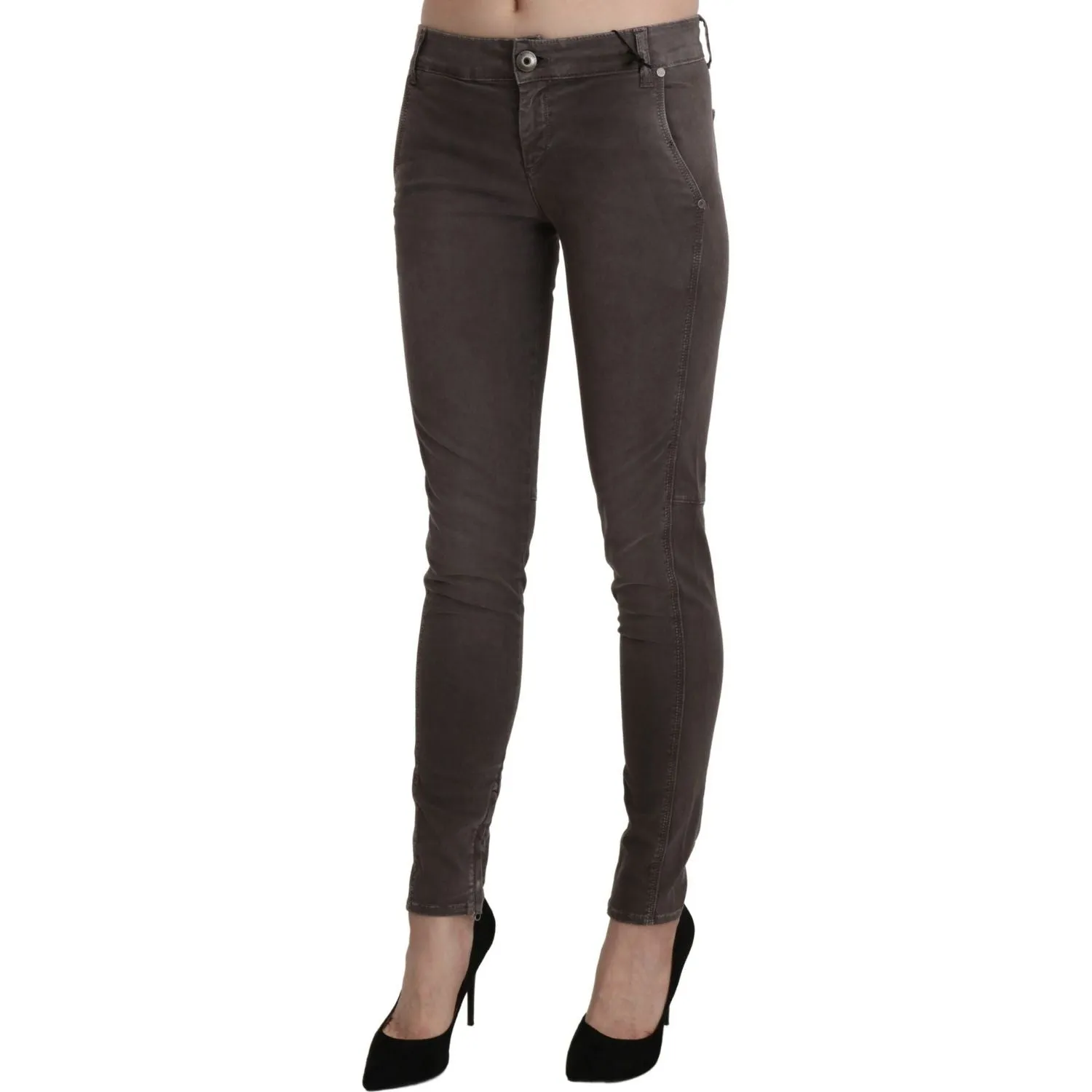 Ermanno Scervino Chic Brown Low Waist Skinny Trousers