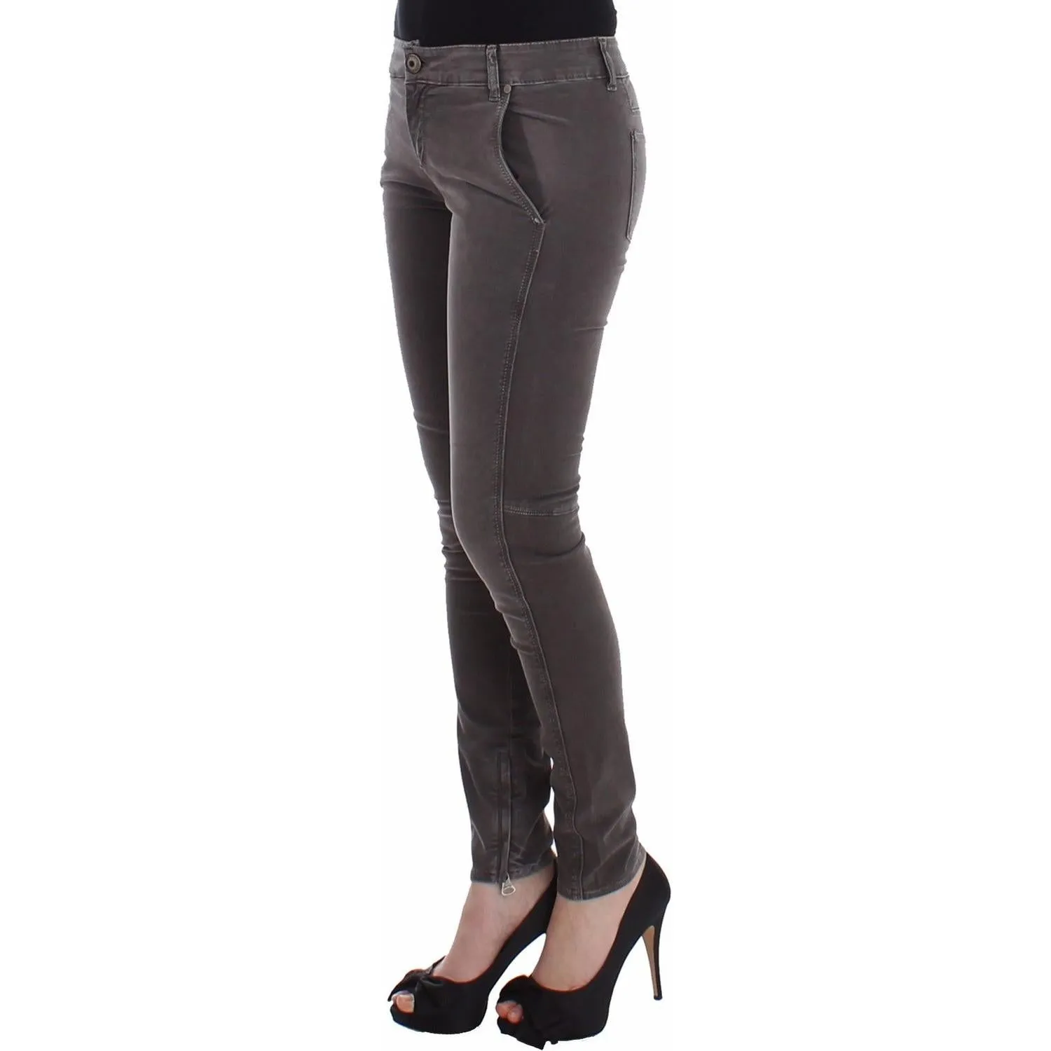 Ermanno Scervino Chic Gray Slim Leg Jeans - Elegance Meets Comfort