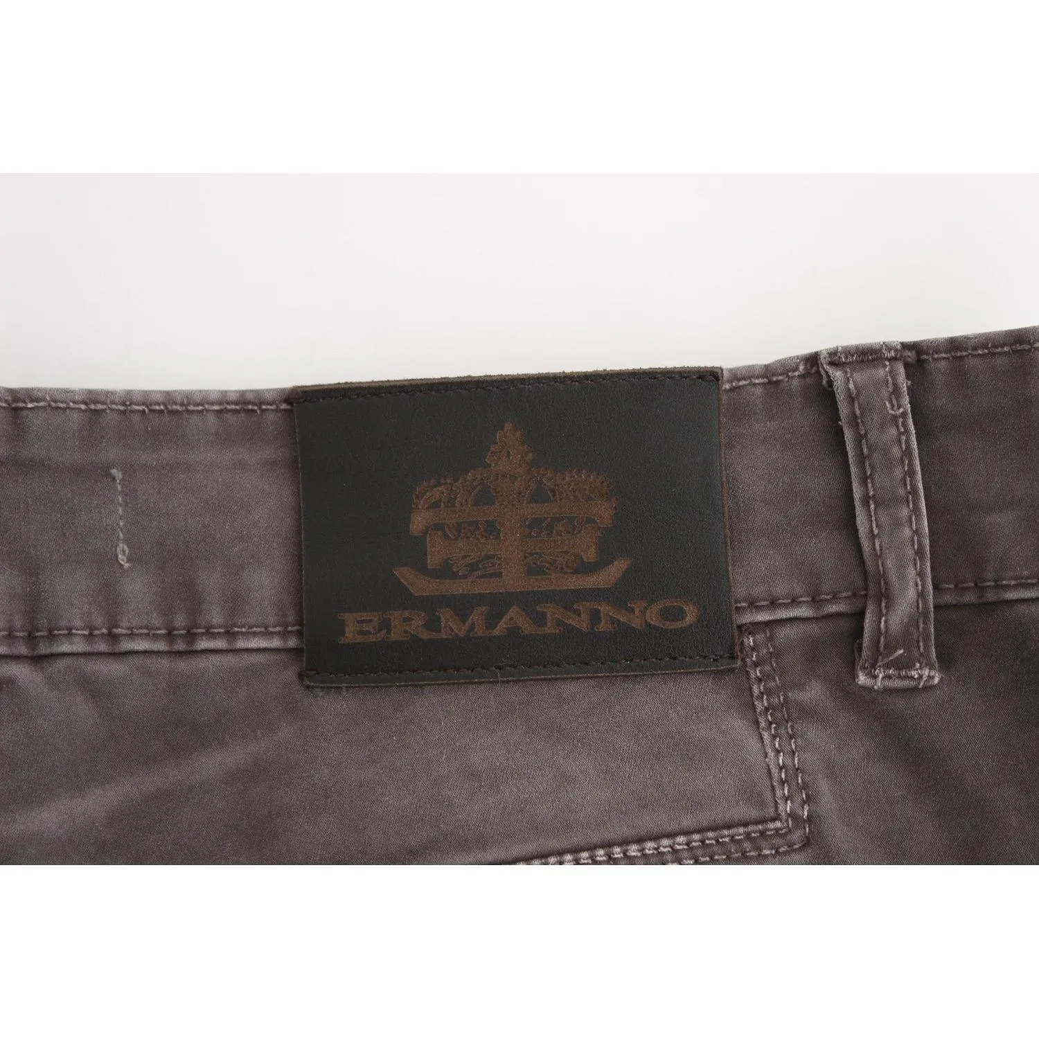 Ermanno Scervino Chic Gray Slim Leg Jeans - Elegance Meets Comfort