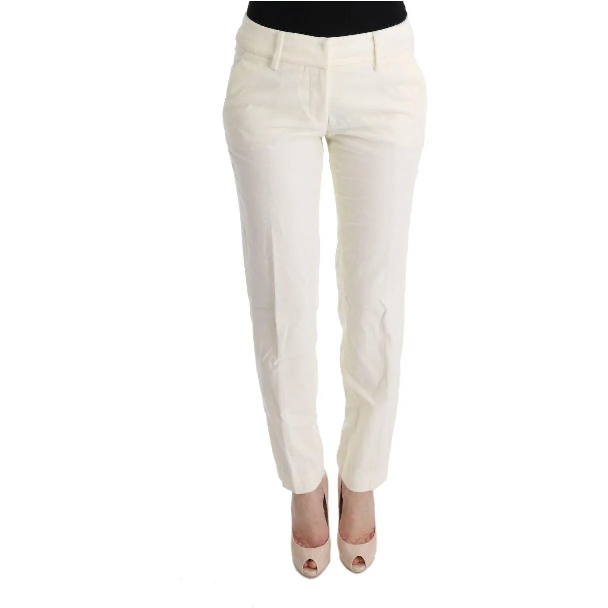 Ermanno Scervino Chic White Regular Fit Pants