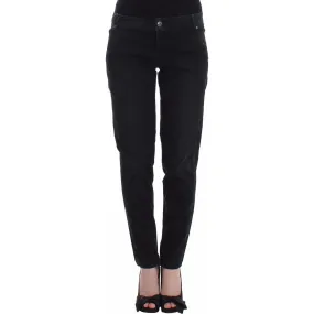 Ermanno Scervino Sleek Black Slim Leg Designer Jeans