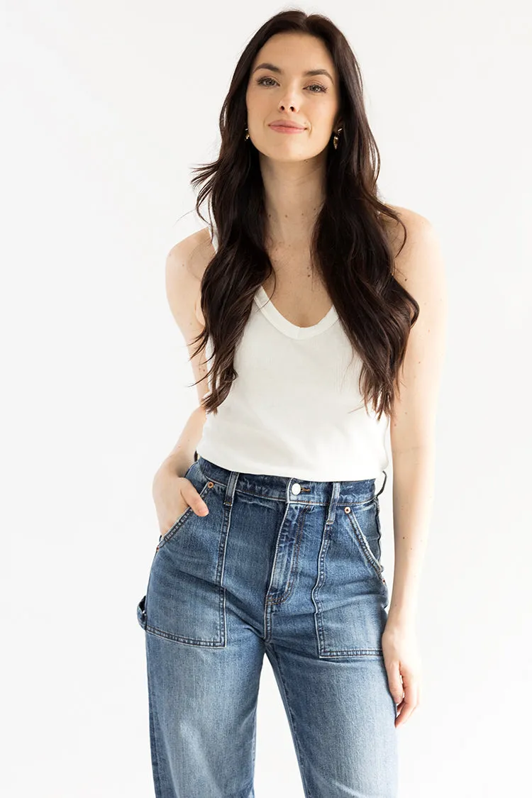 Far Out w/ Patch Pocket Wide Leg Jean