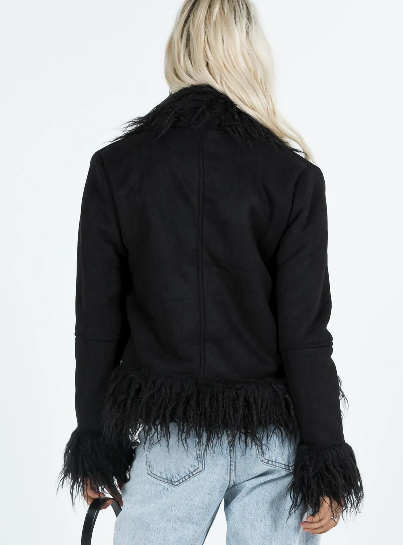 Fashionkova Lowden Faux Fur Jacket Black