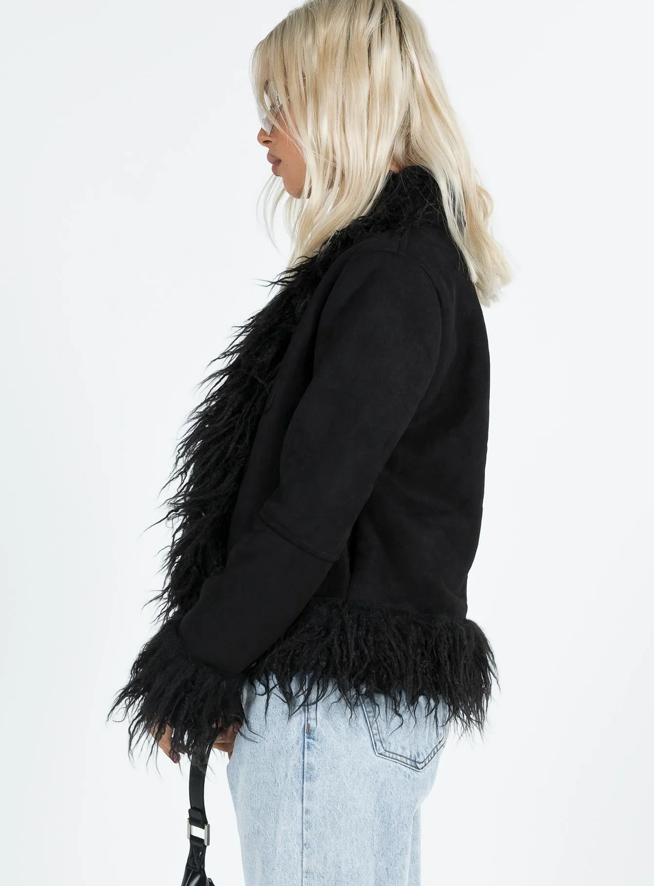 Fashionkova Lowden Faux Fur Jacket Black