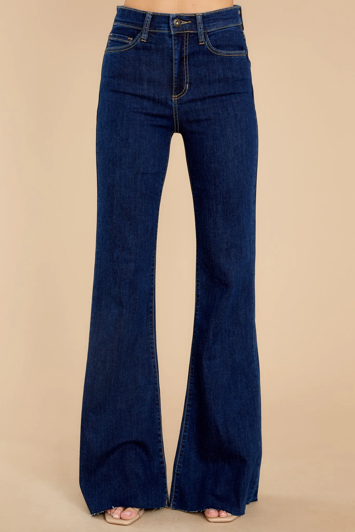 Feel My Heartbeat Dark Wash Wide Leg Jeans