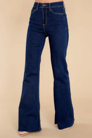 Feel My Heartbeat Dark Wash Wide Leg Jeans