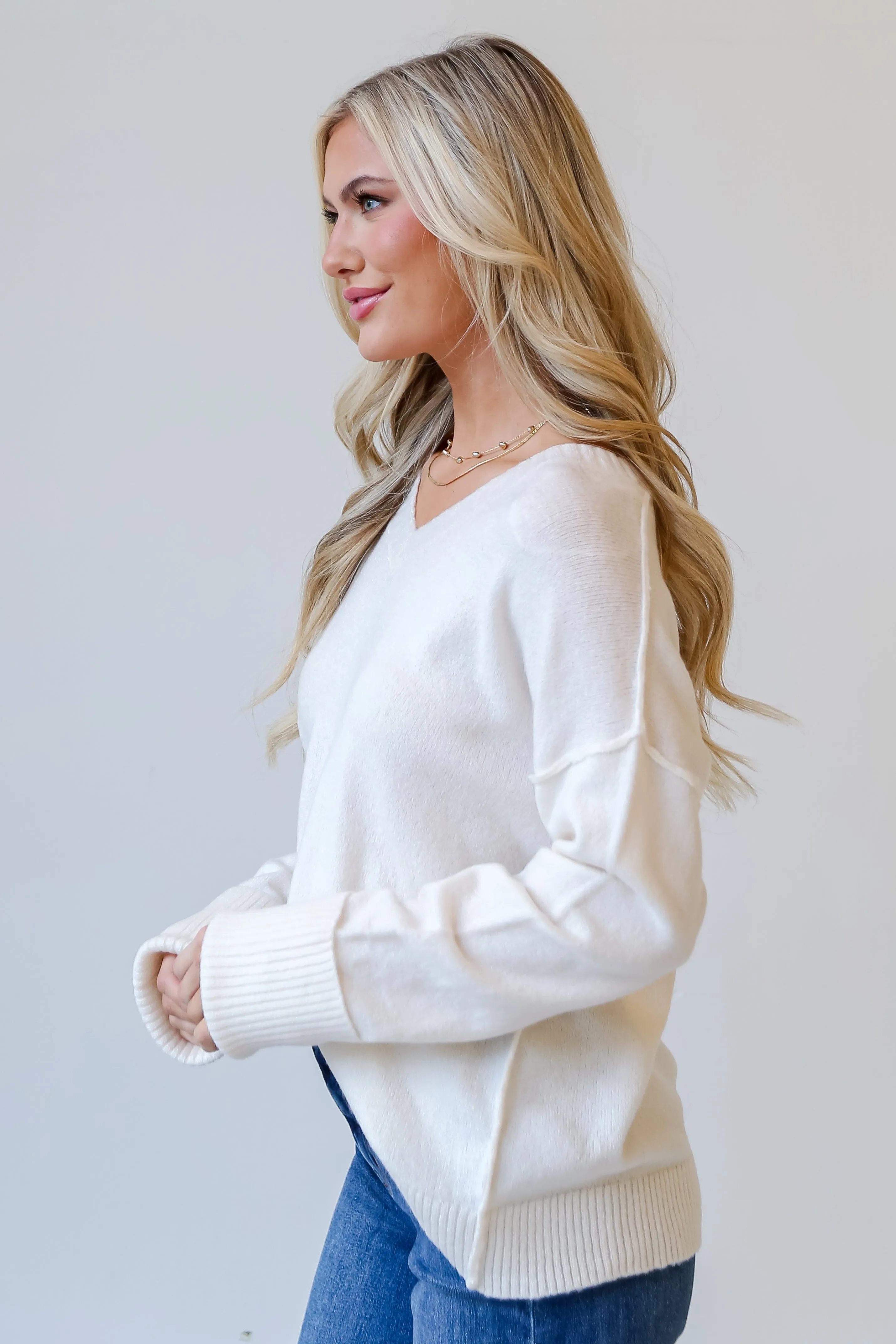 FINAL SALE - Tess Ivory Oversized Sweater