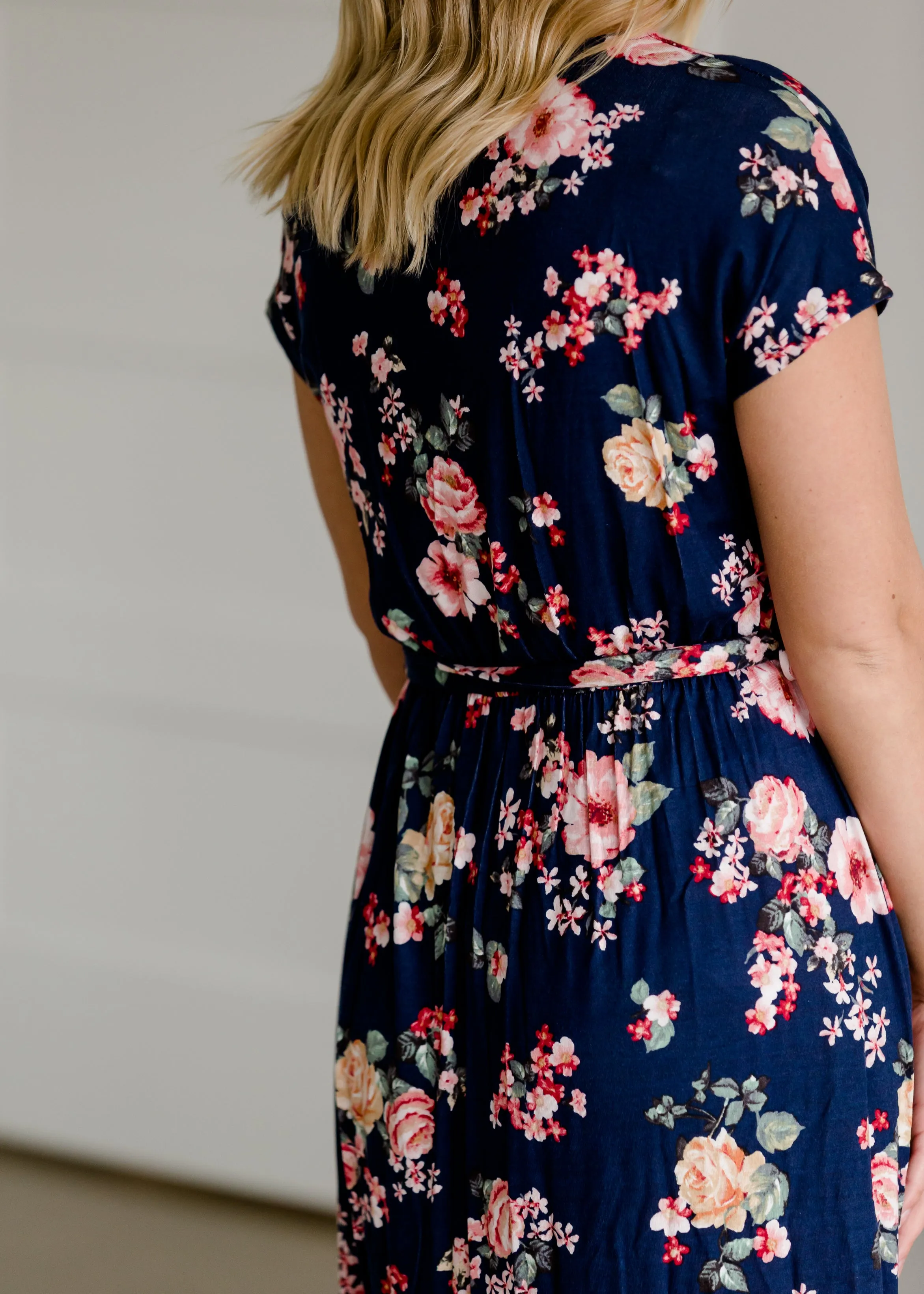 Floral Belted A-Line Maxi Dress