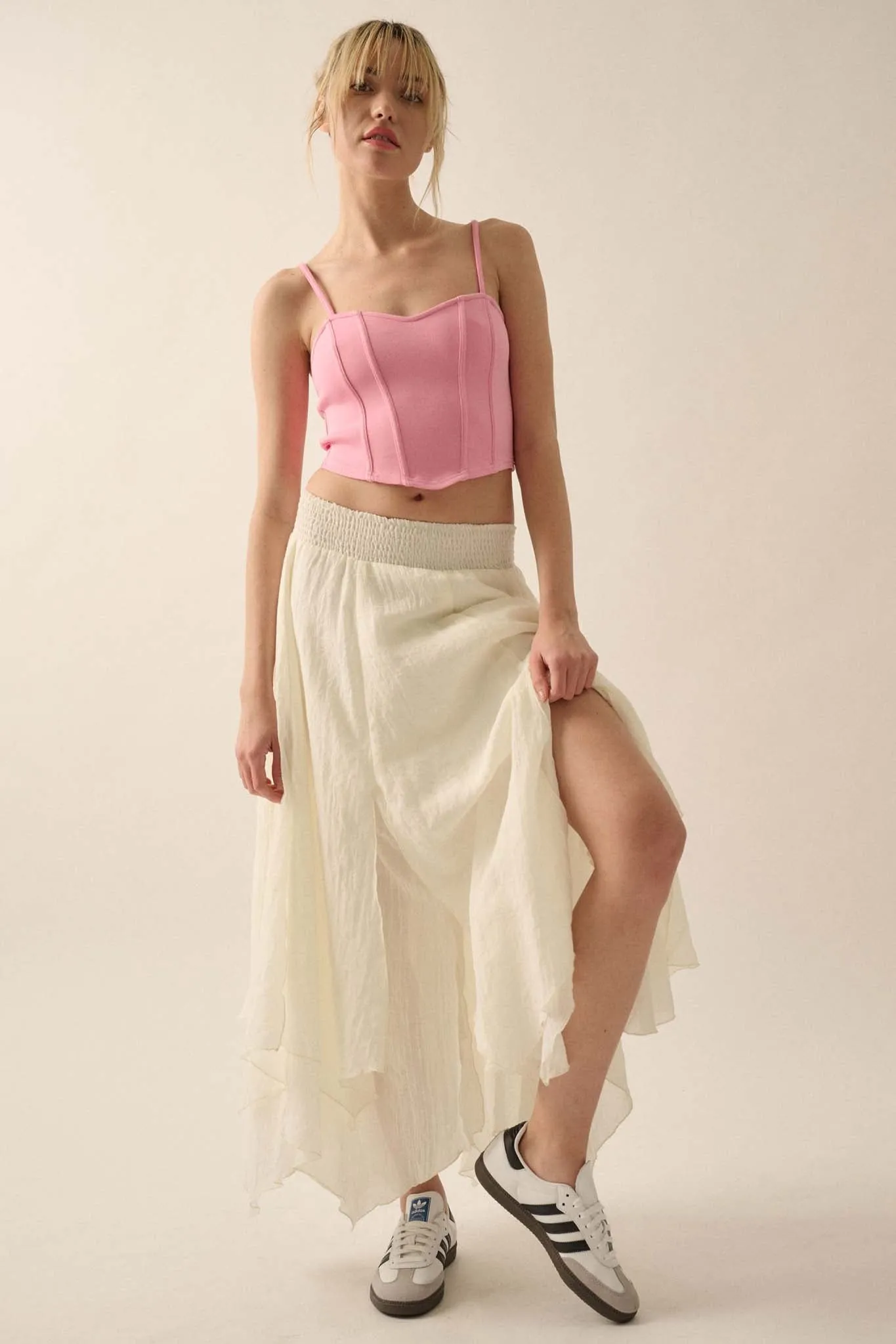 Free as Air Layered Gauze Handkerchief Maxi Skirt