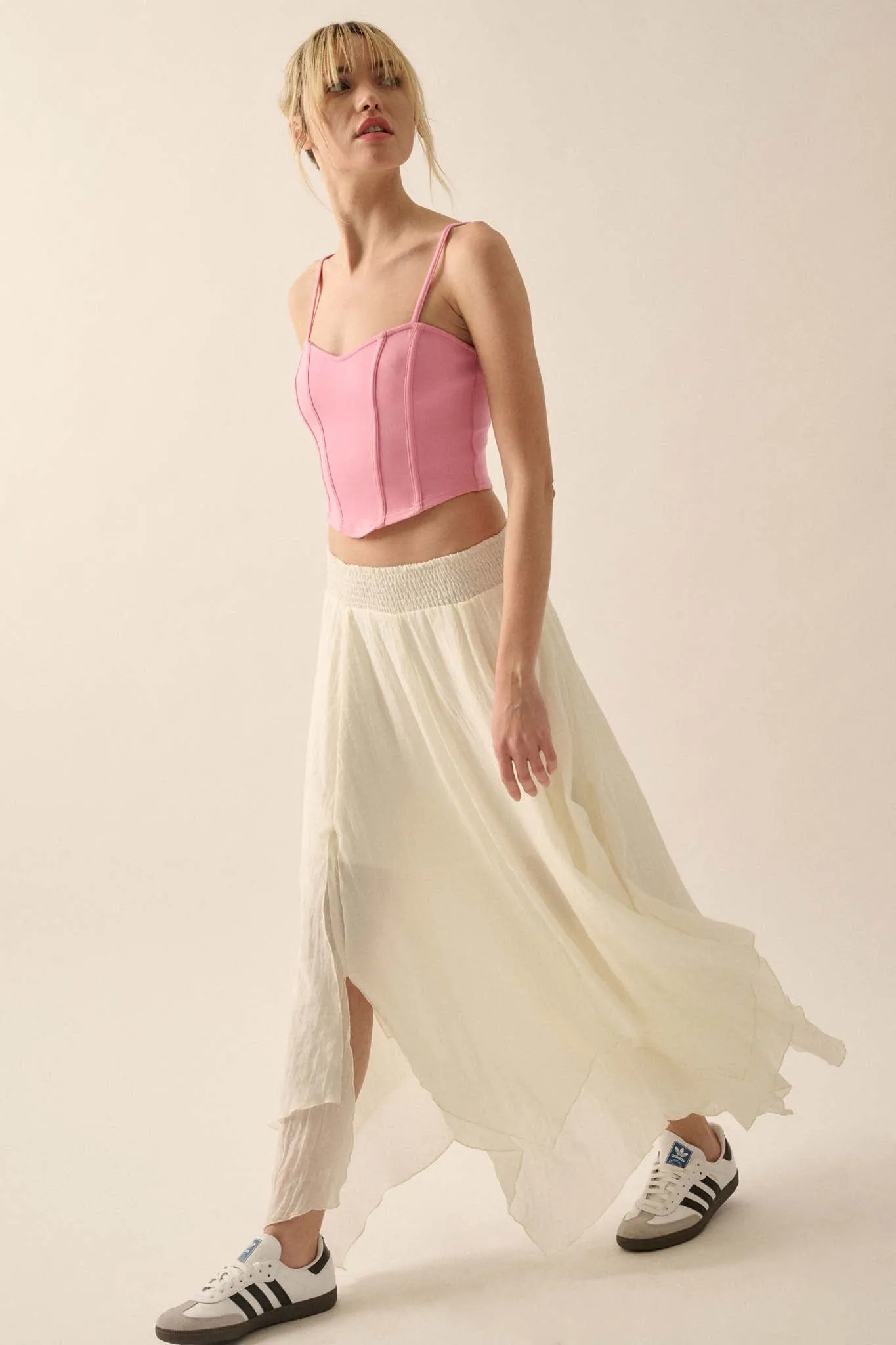 Free as Air Layered Gauze Handkerchief Maxi Skirt