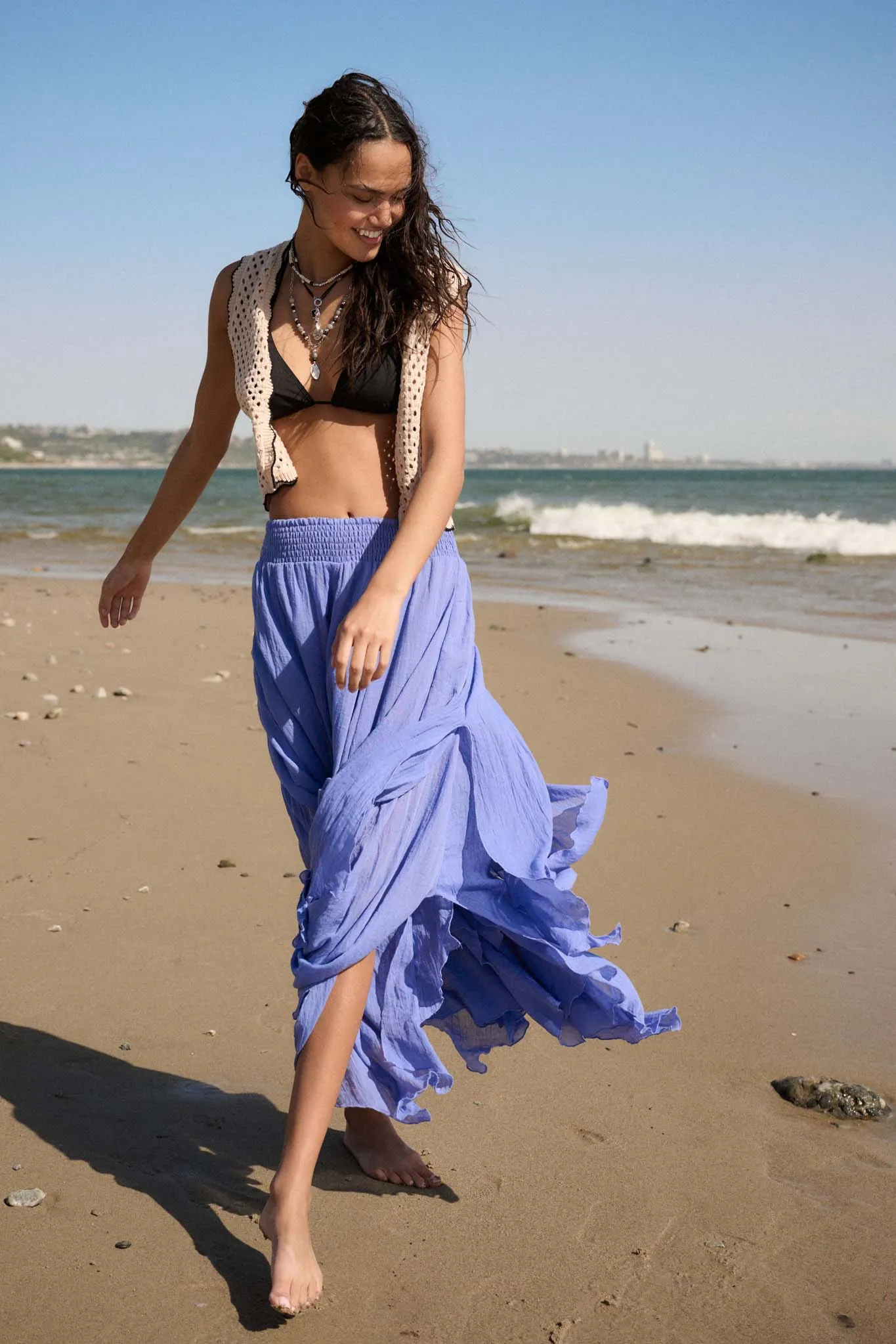 Free as Air Layered Gauze Handkerchief Maxi Skirt