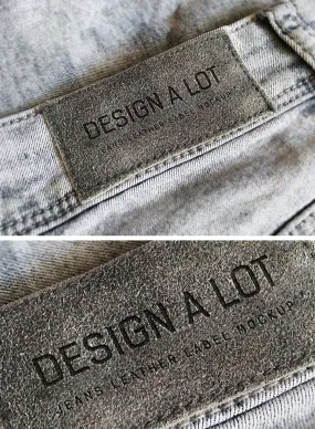 Free Close-up Jeans Logo Label Mockup