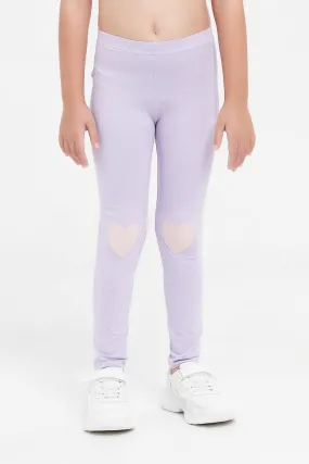 Girls Lilac Printed Legging