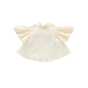 Girls Organza Layered Flared Top  | Cream