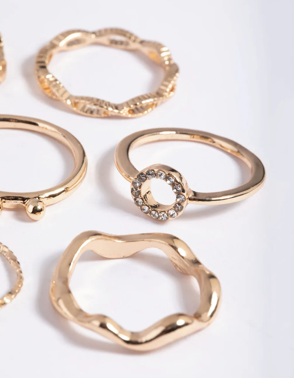 Gold Twisted Ring Stack Pack