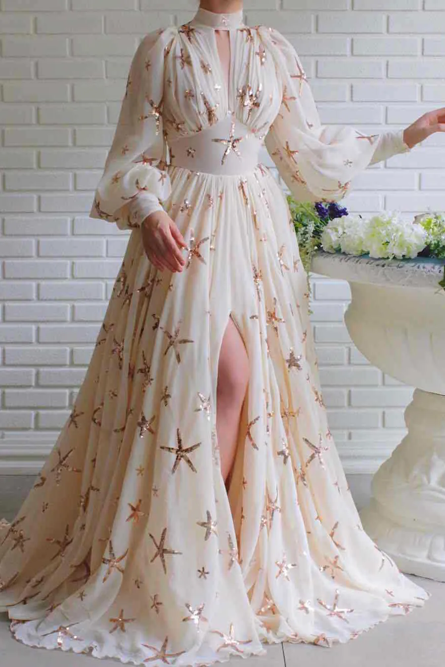 Gorgeous Long Sleeve A-Line Prom Gown Maxi Dress